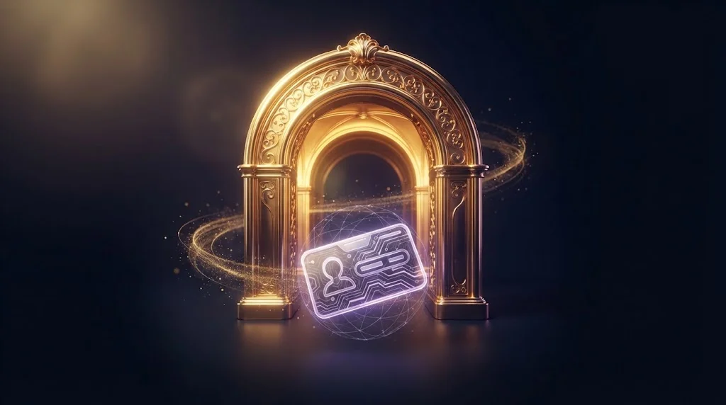 Gouden poort als symbool voor registreren en inloggen bij Dreamzino Casino
